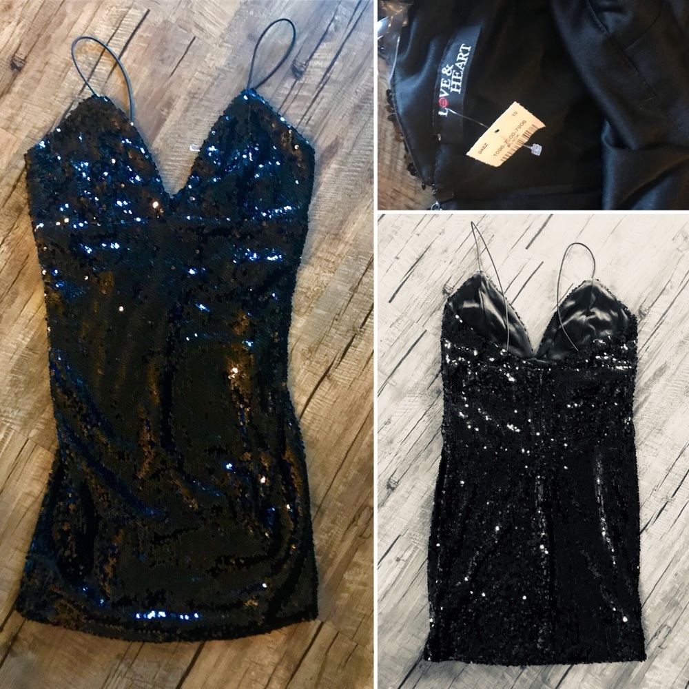 NWT Love & heart sexy black medium dress